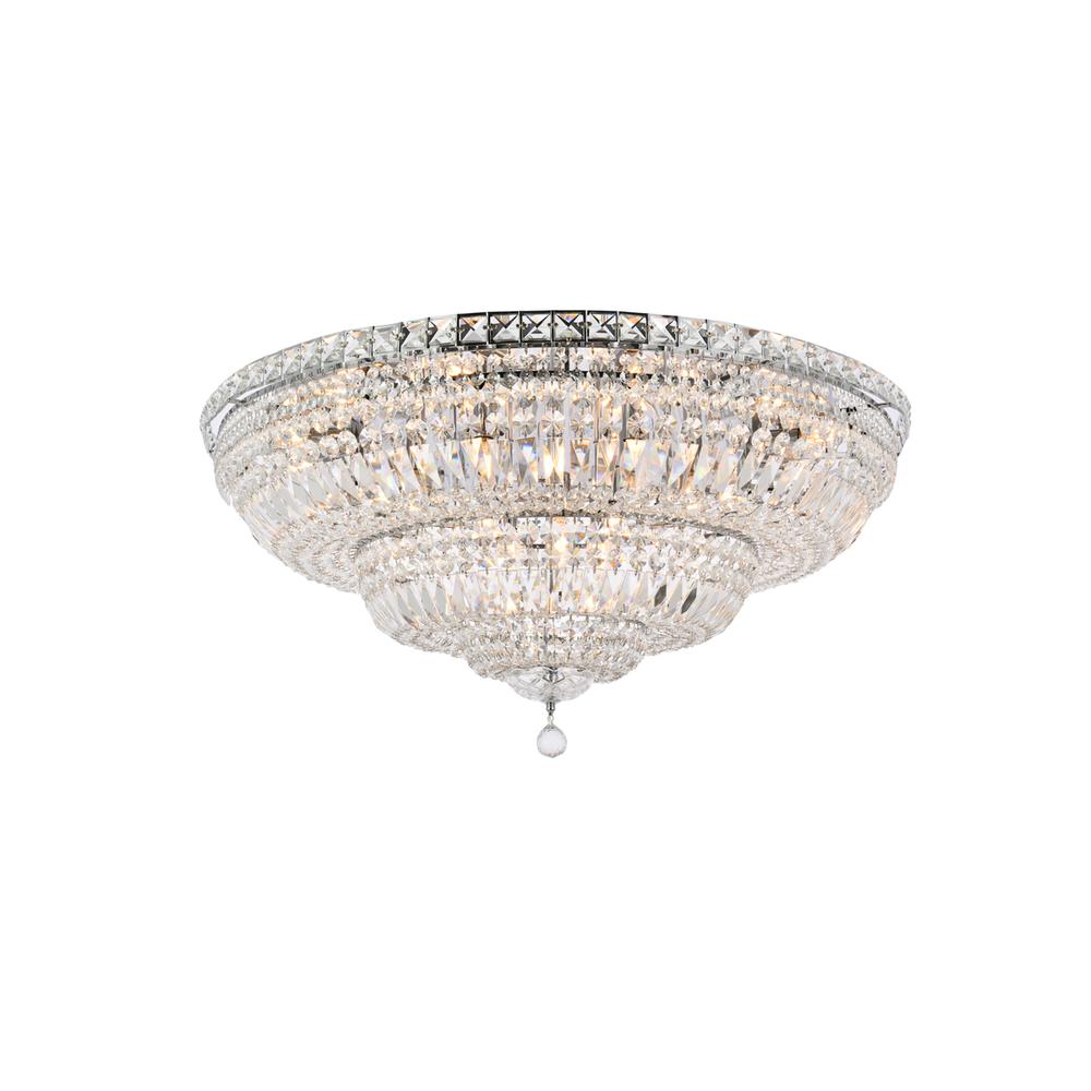 Tranquil 21 light Chrome Flush Mount Clear Royal Cut Crystal. Picture 2