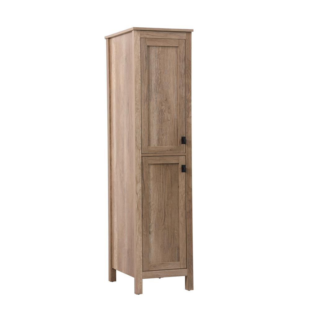 16 Inch Wide Bathroom Linen Storage Freestanding Cabinet In Natural Oak. Picture 13
