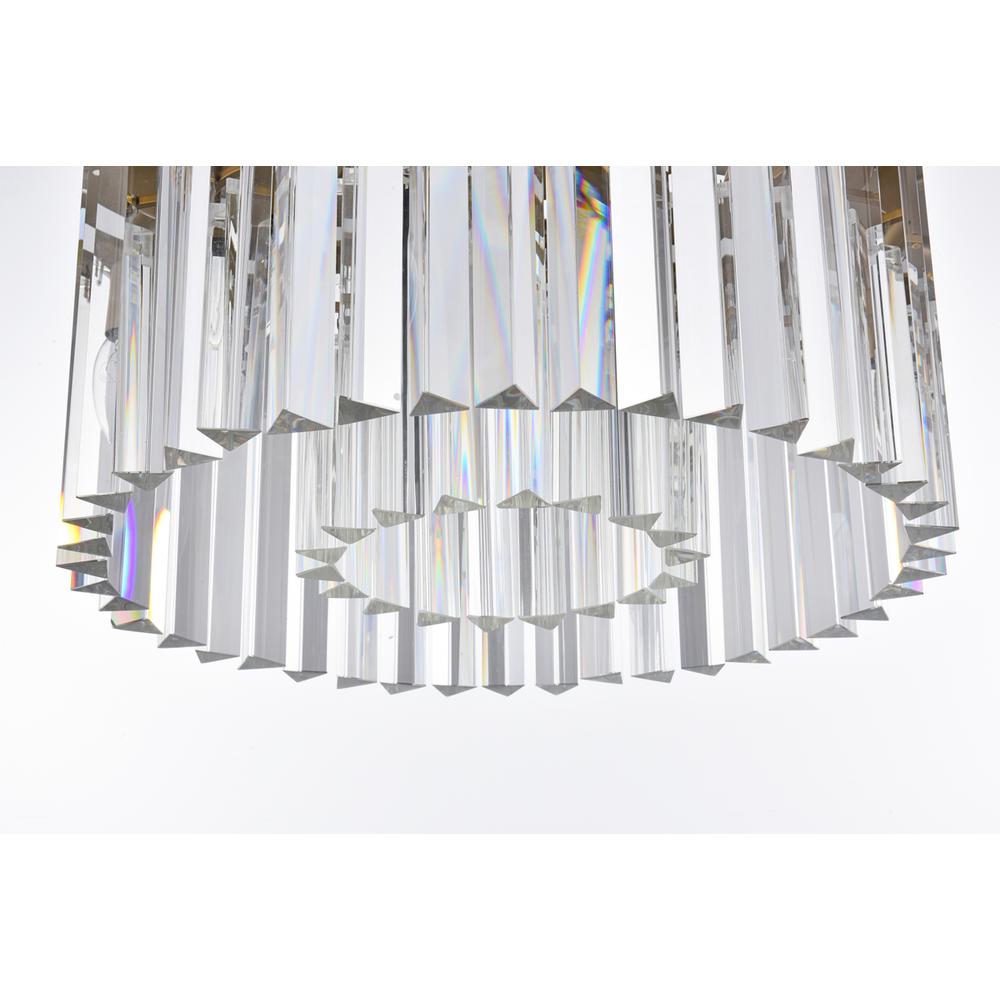 Sydney 20 inch round crystal chandelier in satin gold. Picture 3