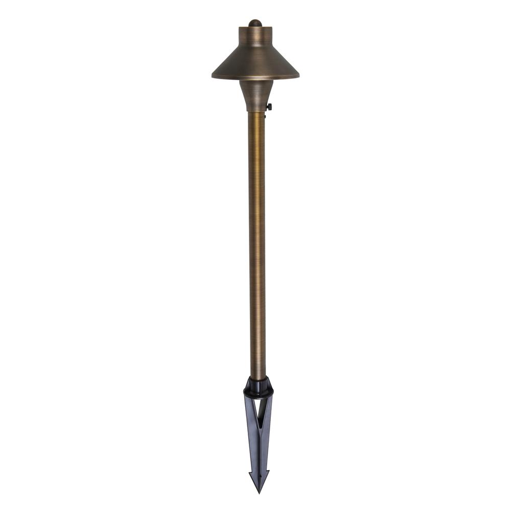 Path Light D5 H24 Antique Brass Includes Stake G4 Halogen 20W. Picture 1