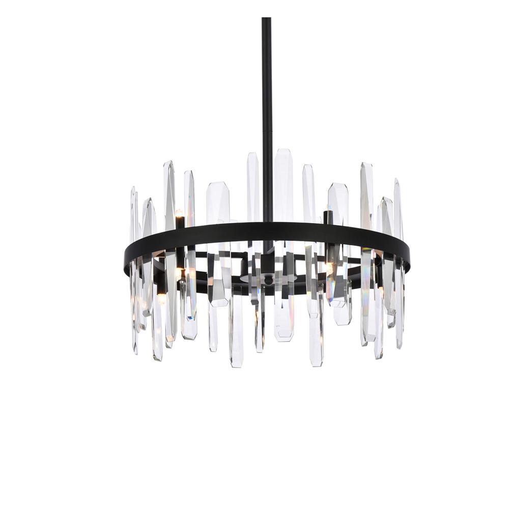 Serena 20 inch crystal round pendant in black. Picture 2