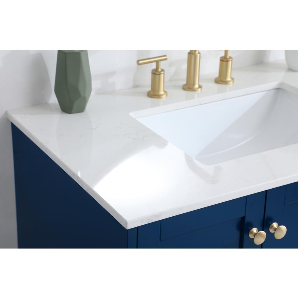 36 inch Single Bathroom Vanity in Blue. Picture 5