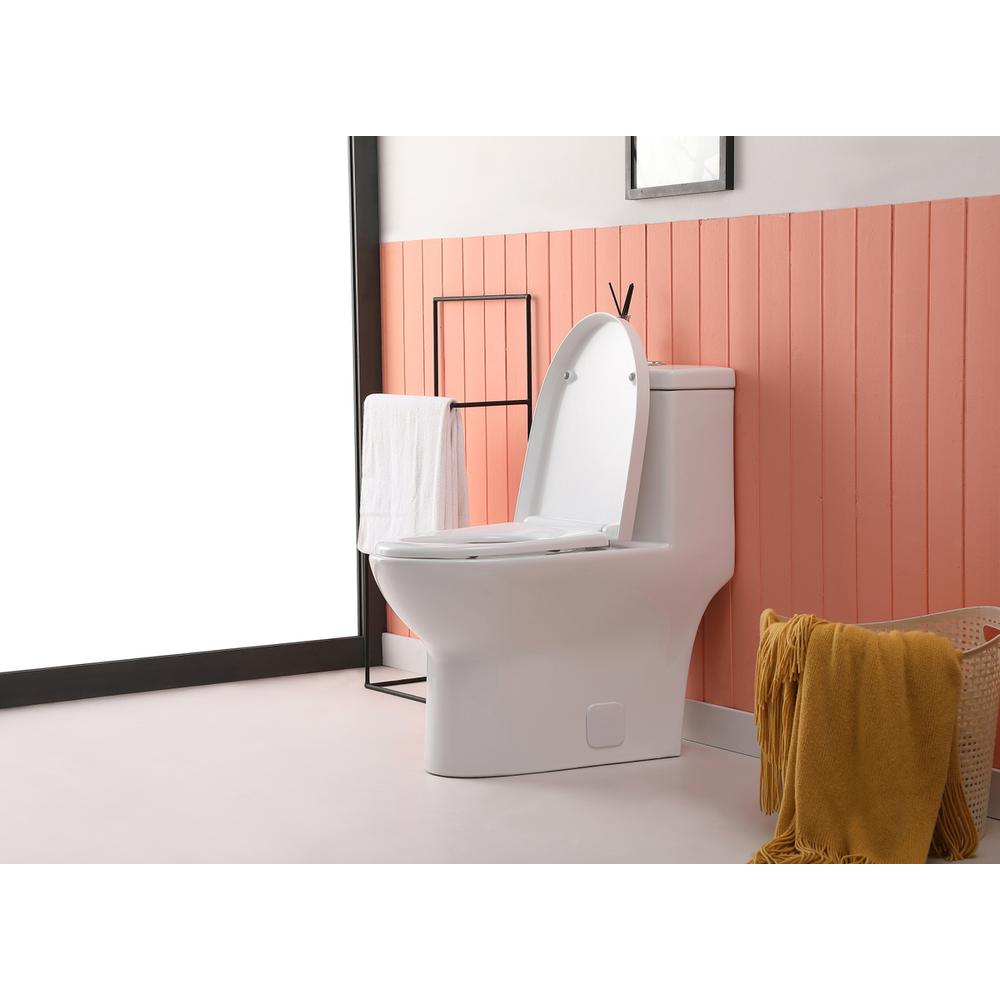 Winslet One-piece elongated Toilet 28x15x30 in White. Picture 4