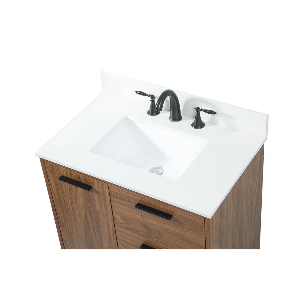30 inch Single bathroom vanity in walnut brown with backsplash. Picture 10
