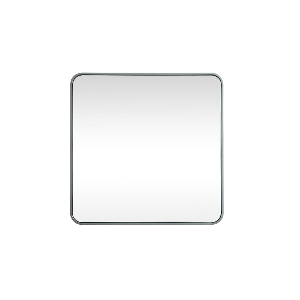 Soft corner metal square mirror 30x30 inch in Silver. Picture 1
