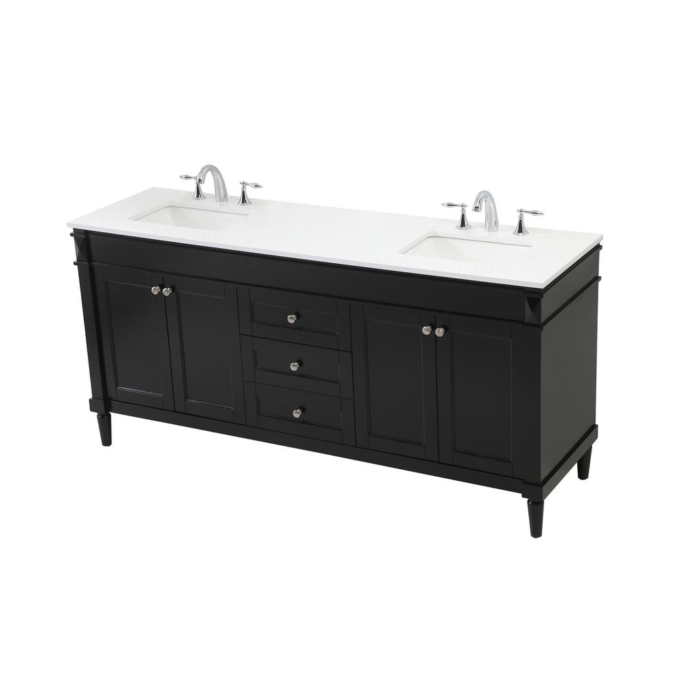 72 inch double bathroom vanity in black. Picture 8