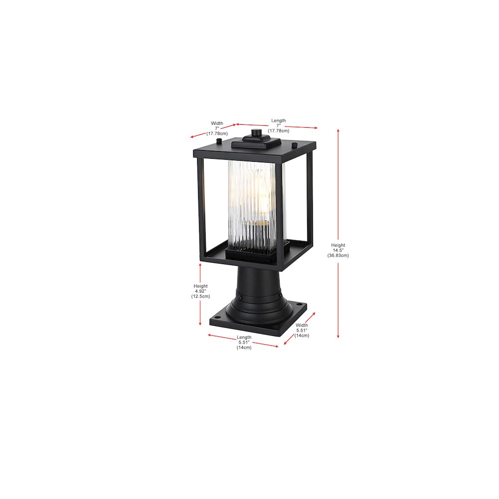 Dover 7 inch Outdoor Pendant in Black. Picture 7