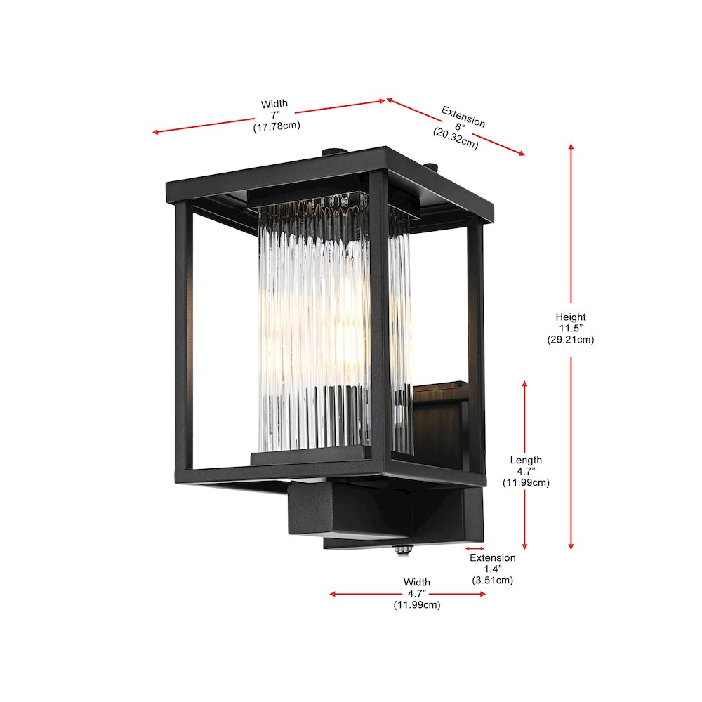 Dover 7 inch Outdoor Pendant in Black. Picture 8