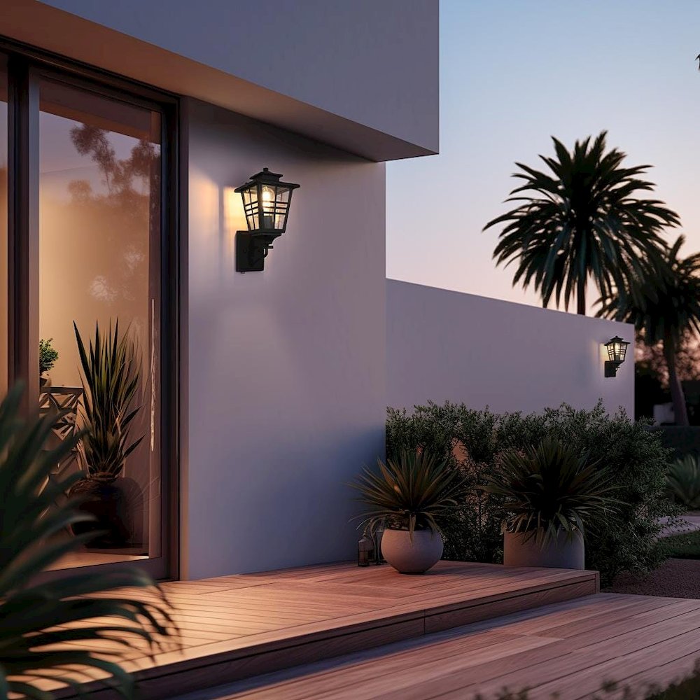 Macon 7 inch Outdoor Pendant in Black. Picture 2