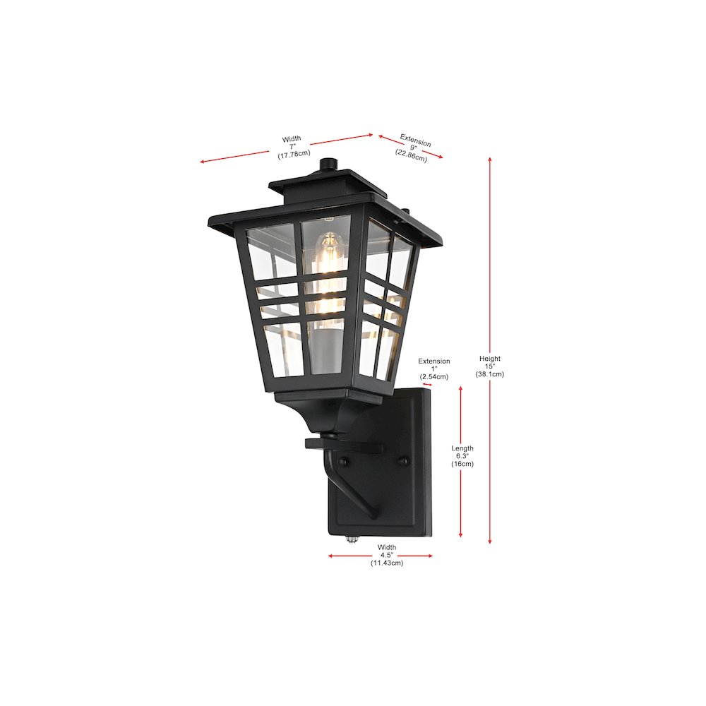 Macon 7 inch Outdoor Pendant in Black. Picture 8