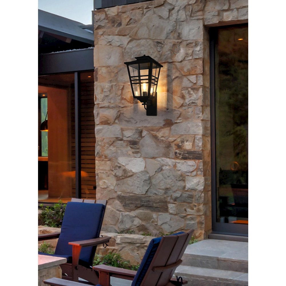 Macon 12 Inch Outdoor Wall Sconce In Black. Picture 2