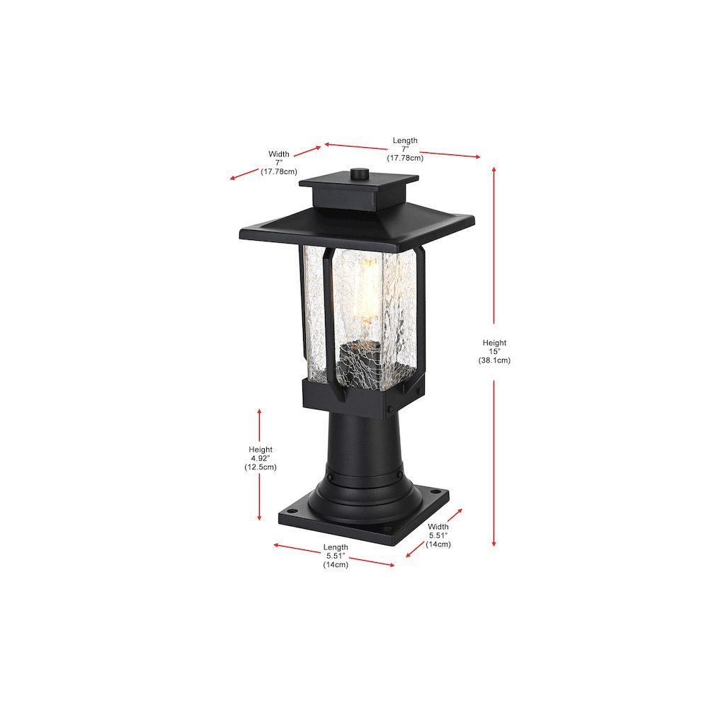 Salem 7 inch Outdoor Pendant in Black. Picture 7