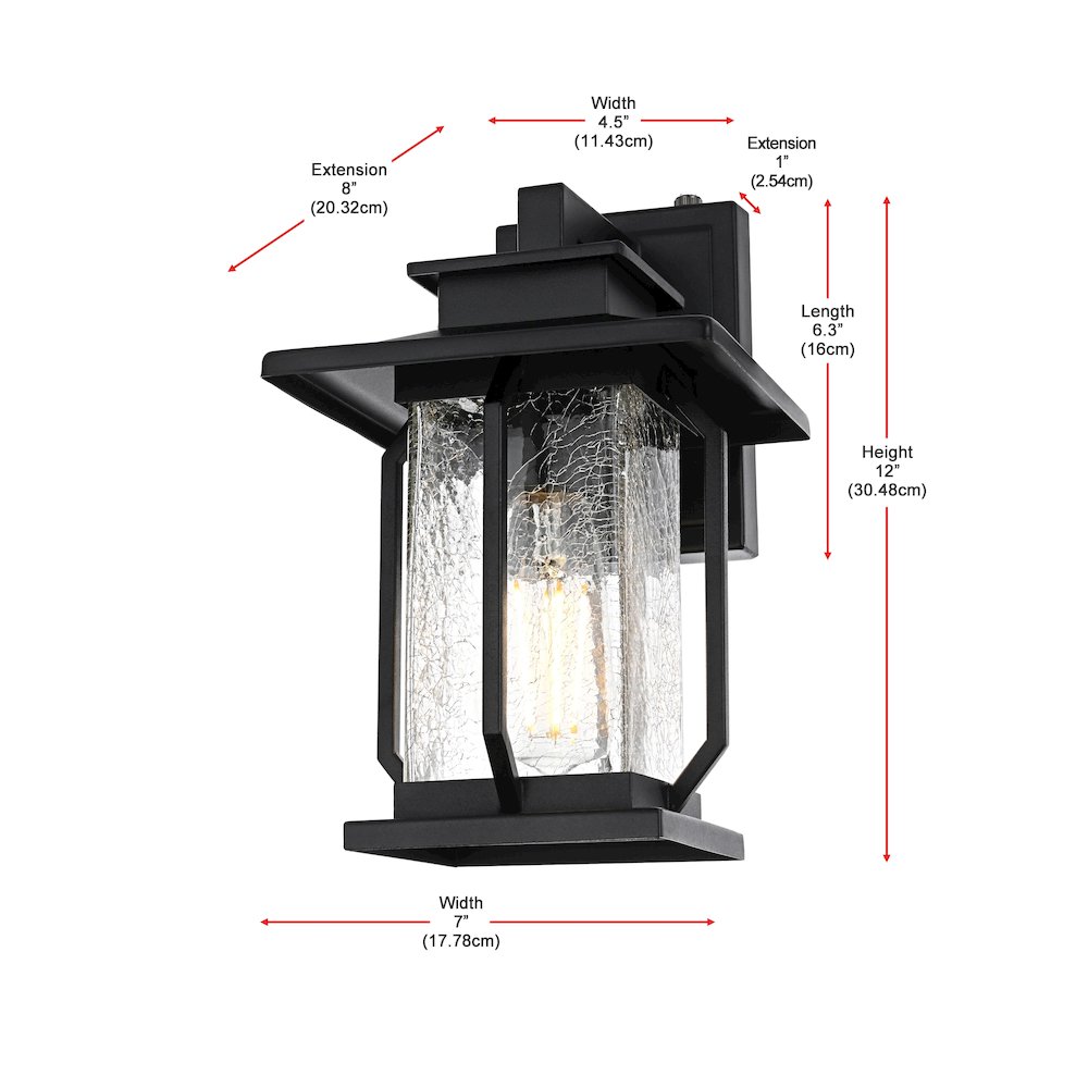 Salem 7 inch Outdoor Pendant in Black. Picture 8