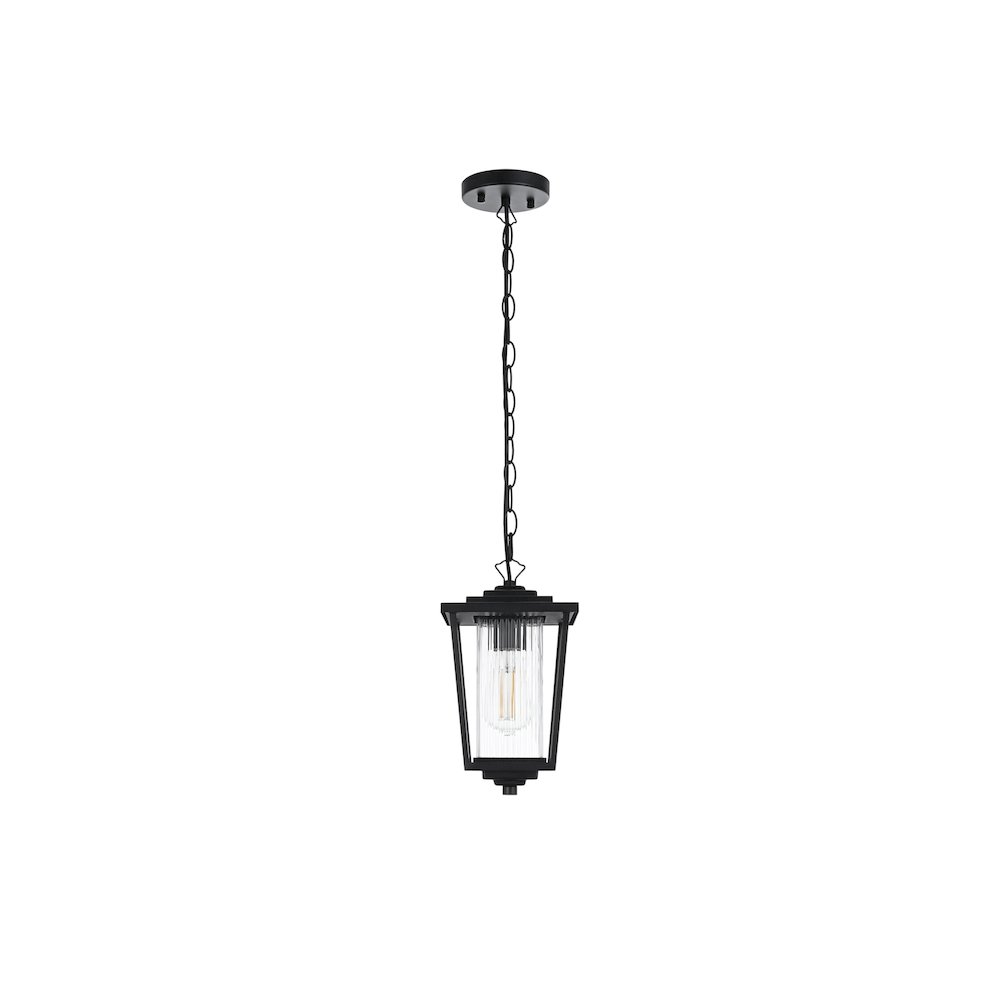 York 7 inch Outdoor Pendant in Black. Picture 1