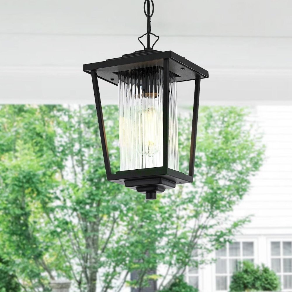 York 7 inch Outdoor Pendant in Black. Picture 2