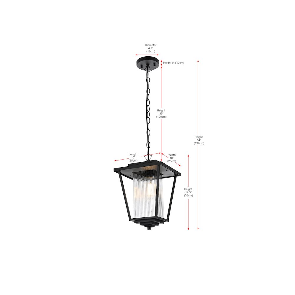 York 7 inch Outdoor Pendant in Black. Picture 8