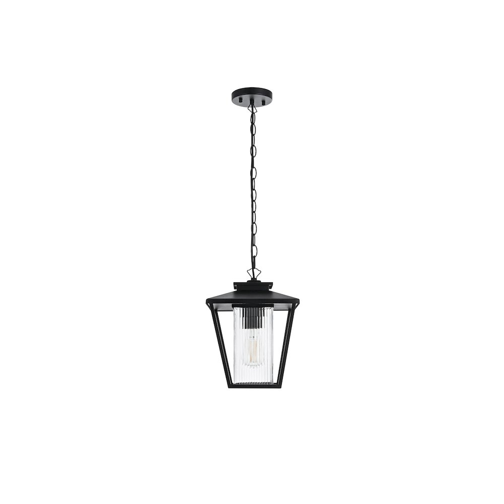 Gaul 7 inch Outdoor Pendant in Black. Picture 1