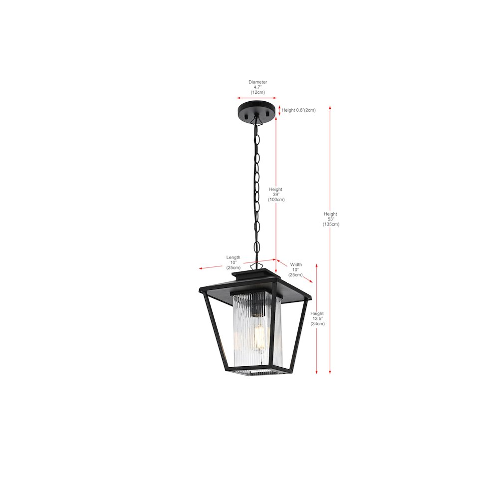 Gaul 7 inch Outdoor Pendant in Black. Picture 8