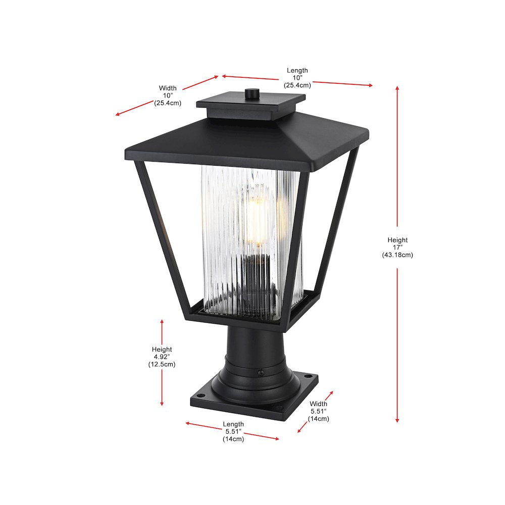 Gaul 7 inch Outdoor Pendant in Black. Picture 7