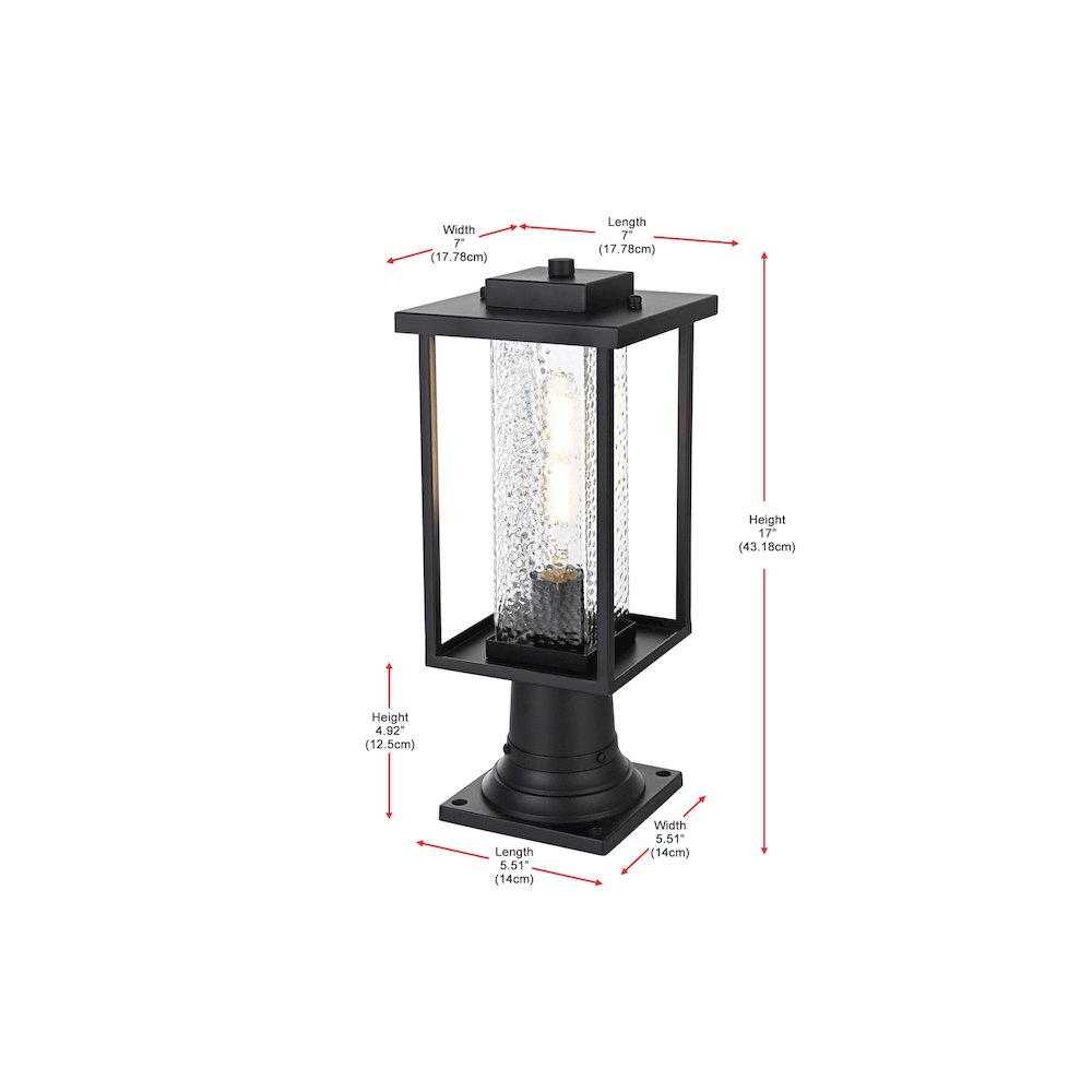 Philip 7 inch Outdoor Pendant in Black. Picture 7