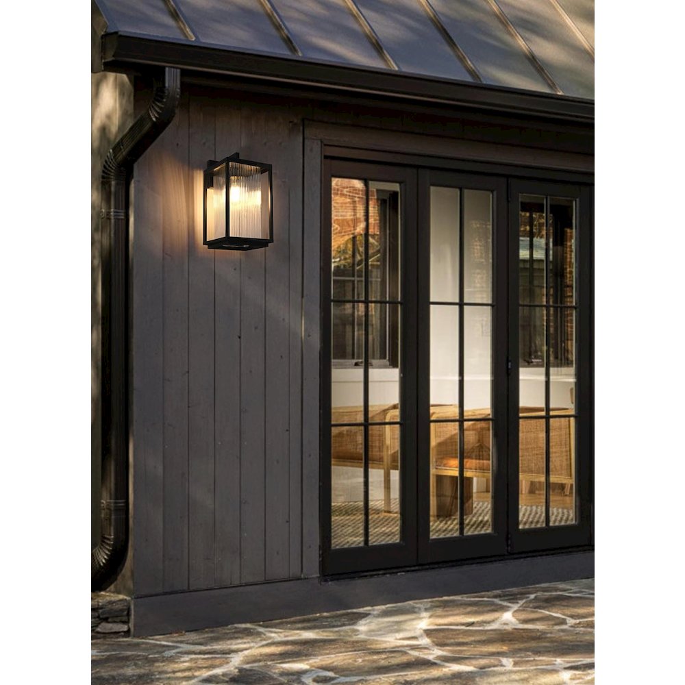 Ludlow 8 Inch Outdoor Wall Sconce In Black. Picture 2