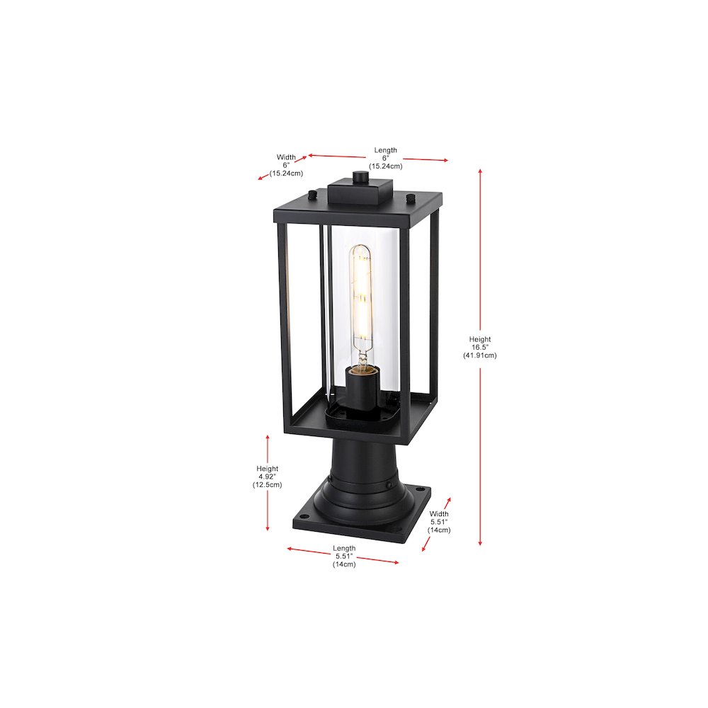 Memphis 7 inch Outdoor Pendant in Black. Picture 7