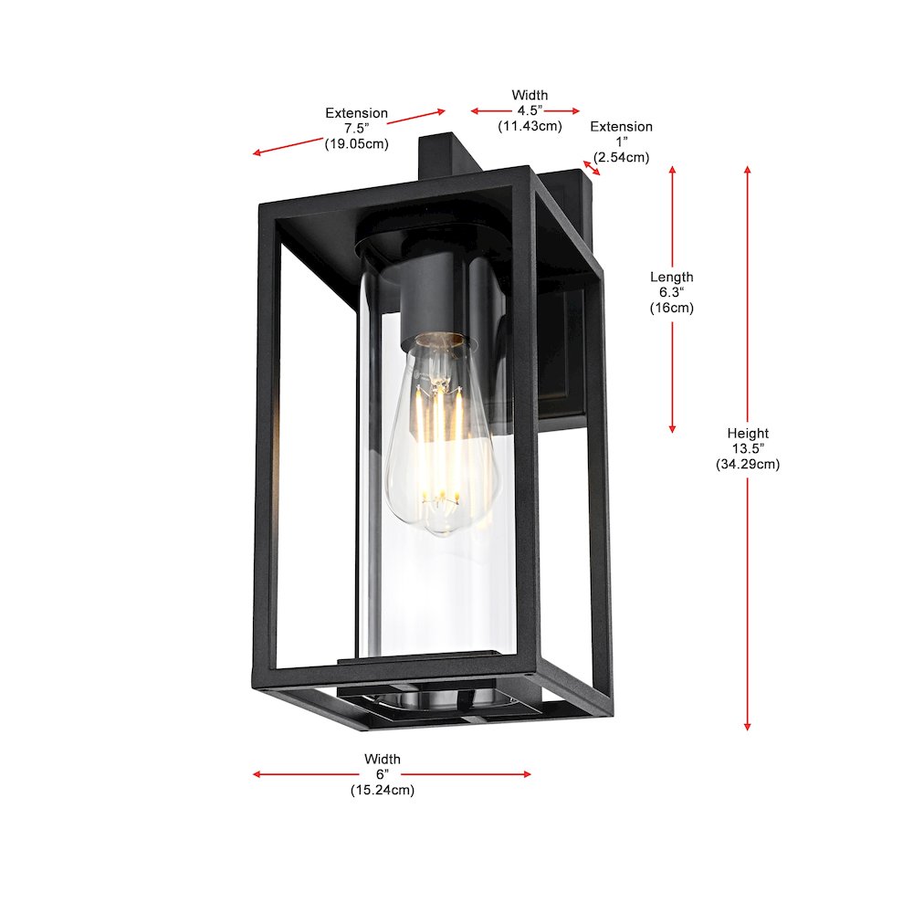 Memphis 7 inch Outdoor Pendant in Black. Picture 8