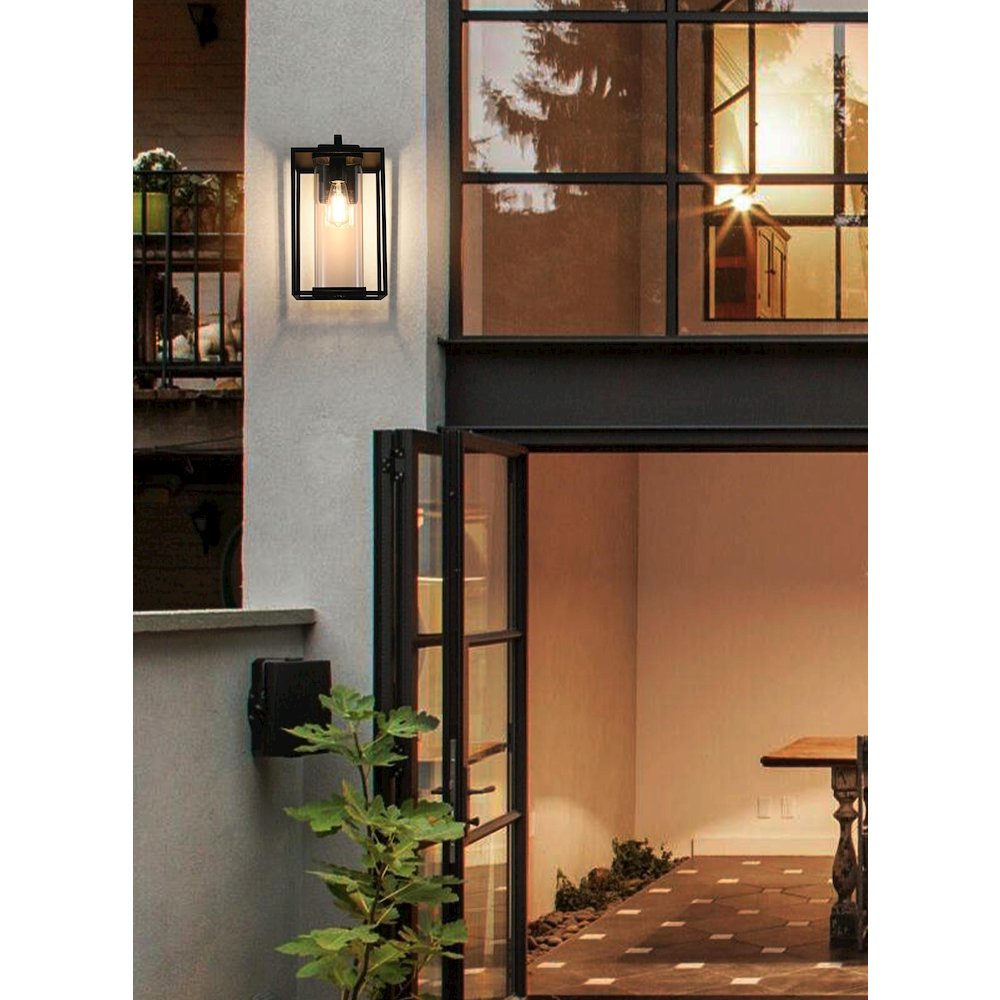 Memphis 8.5 Inch Outdoor Wall Sconce In Black. Picture 2