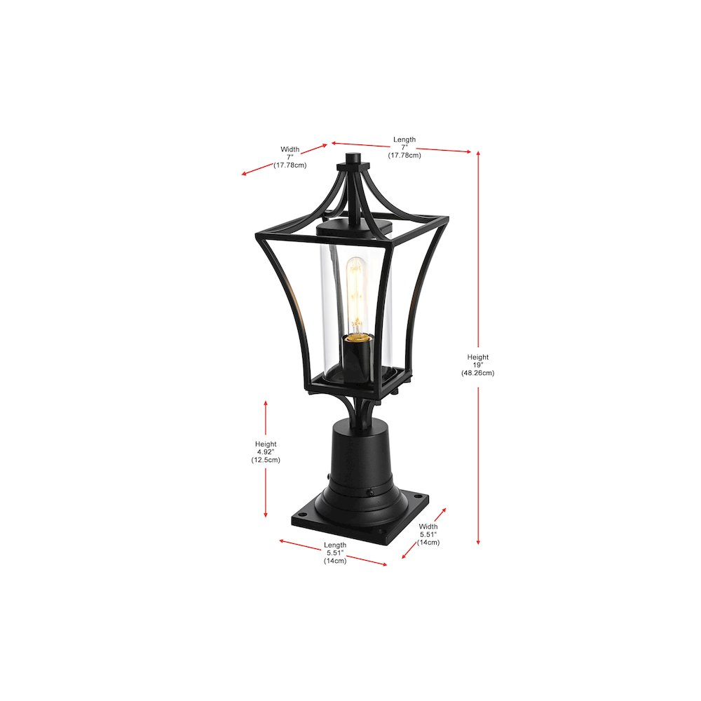 Belgrade 7 inch Outdoor Pendant in Black. Picture 7