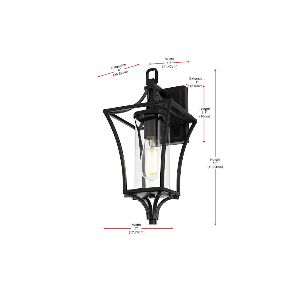 Belgrade 7 inch Outdoor Pendant in Black. Picture 8
