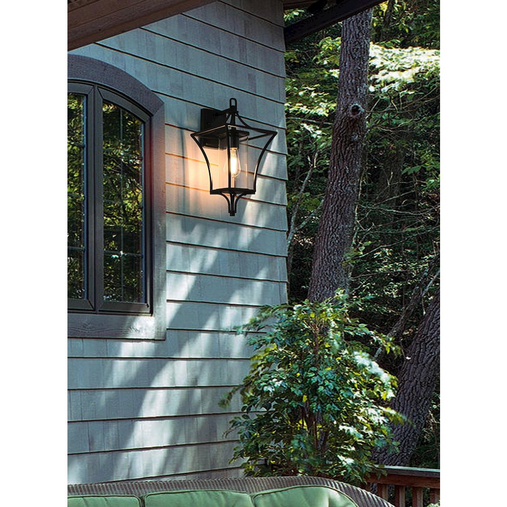 Belgrade 9.5 Inch Outdoor Wall Sconce In Black. Picture 2