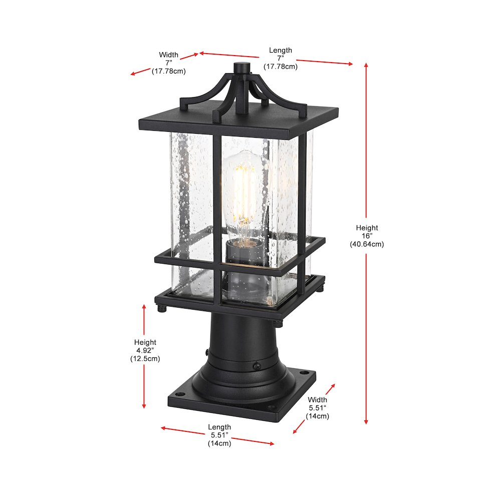 Miller 7 inch Outdoor Pendant in Black. Picture 7