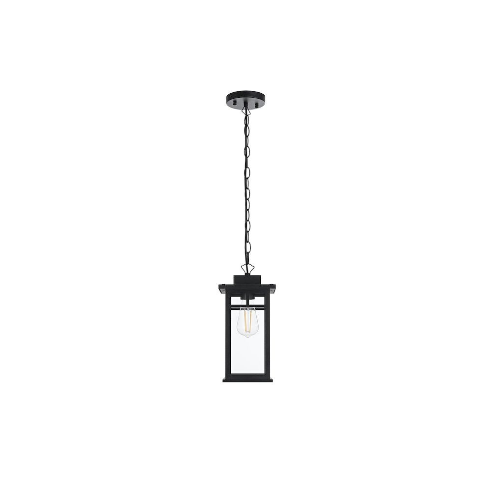 Mercer 7 inch Outdoor Pendant in Black. Picture 1