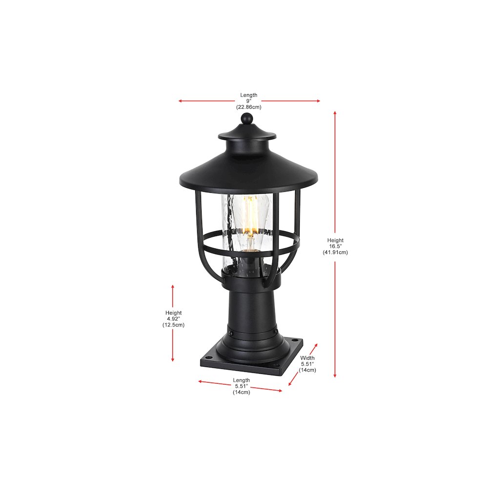 Janney 7 inch Outdoor Pendant in Black. Picture 7