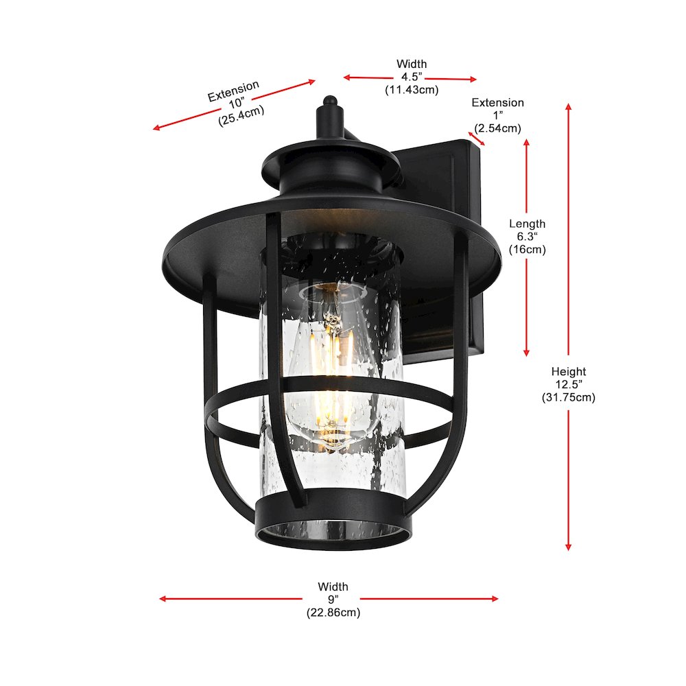 Janney 7 inch Outdoor Pendant in Black. Picture 8