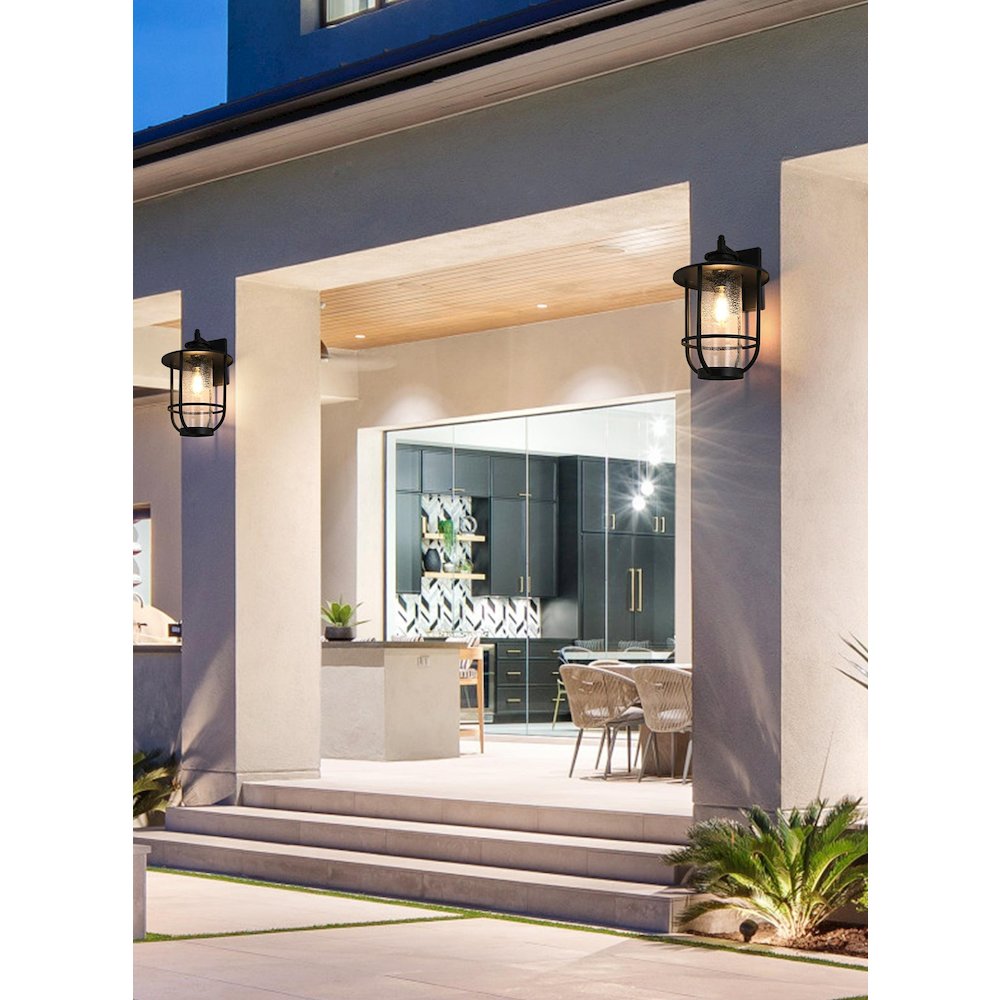 Janney 11 Inch Outdoor Wall Sconce In Black. Picture 2