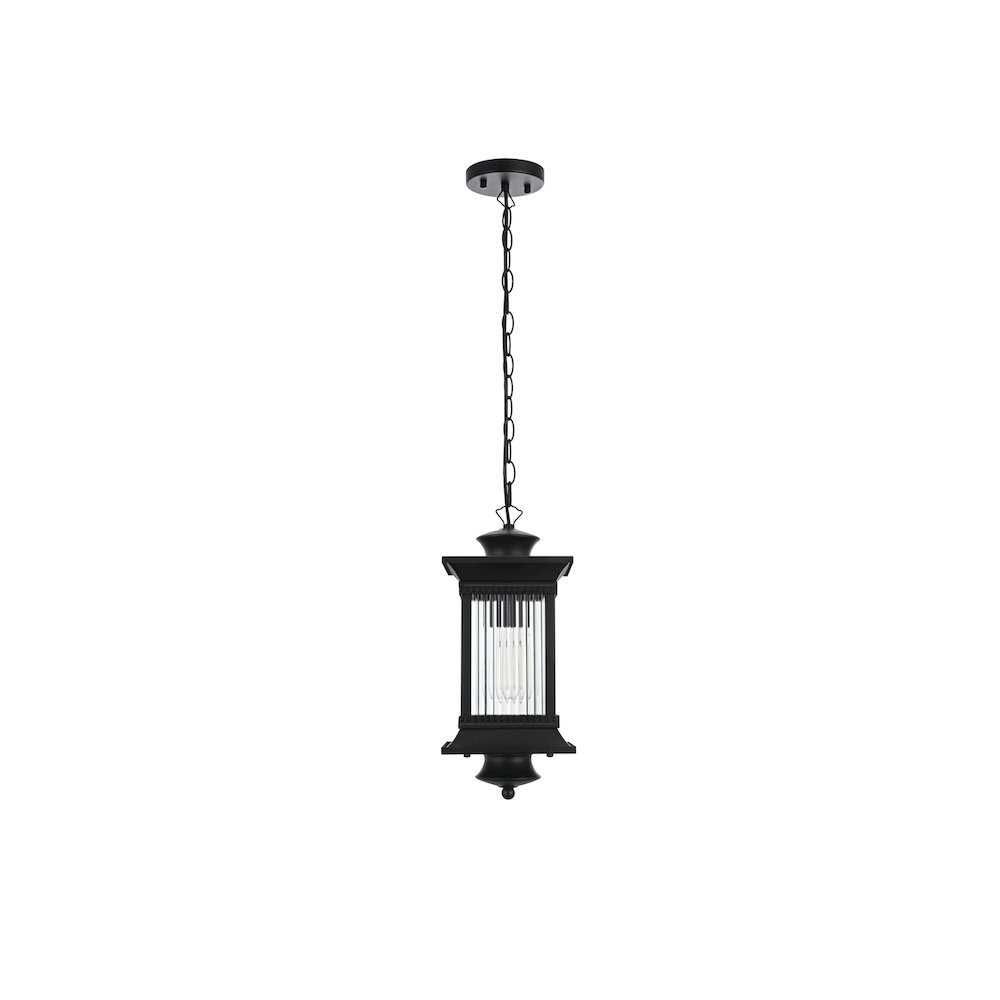 Collins 7 inch Outdoor Pendant in Black. Picture 1