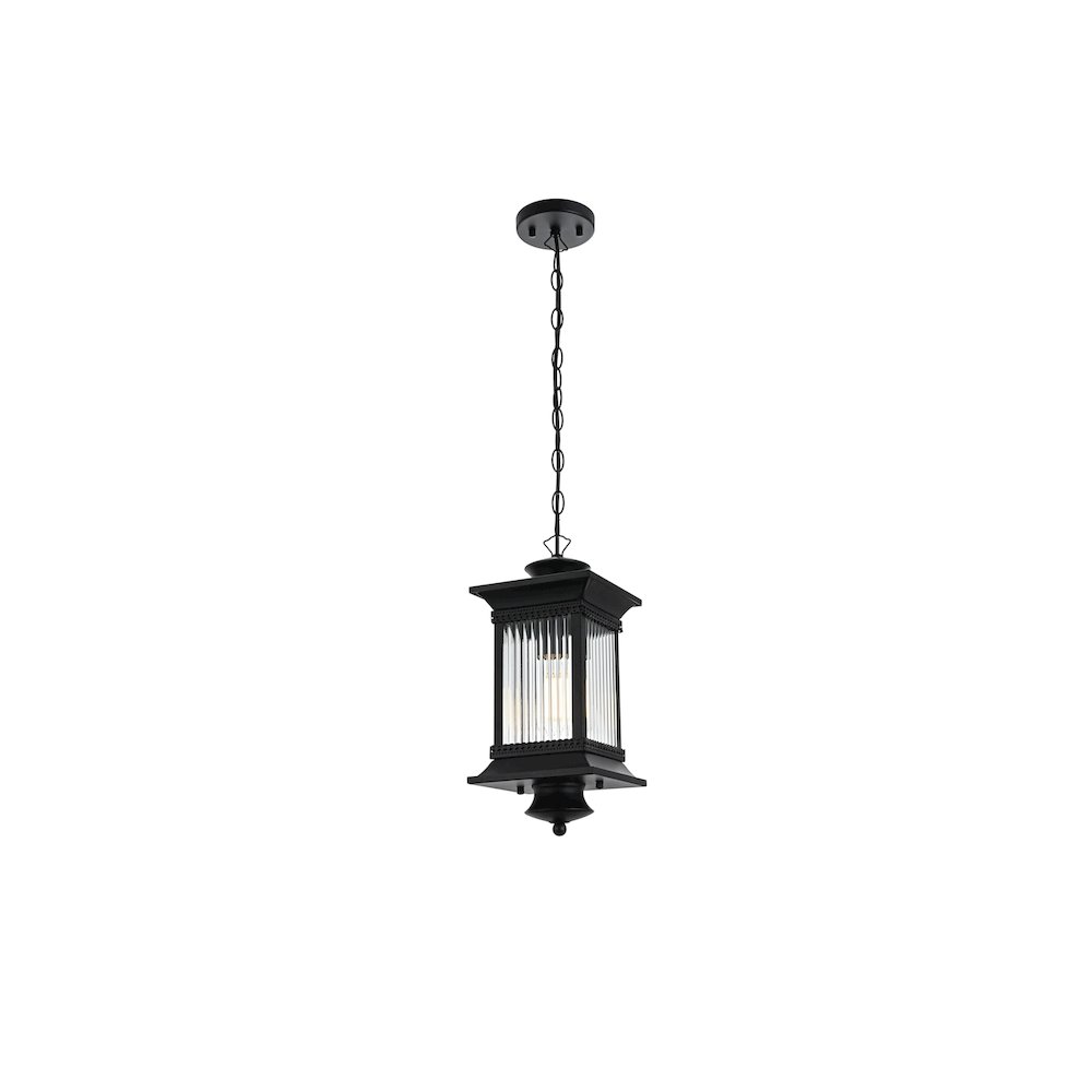 Collins 7 inch Outdoor Pendant in Black. Picture 7
