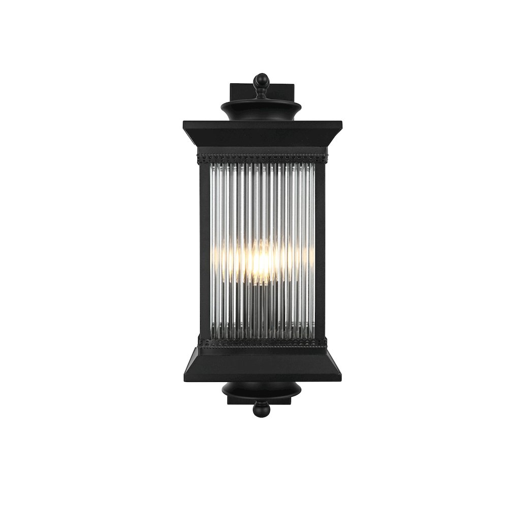 Collins 9.5 Inch Outdoor Wall Sconce In Black. Picture 1