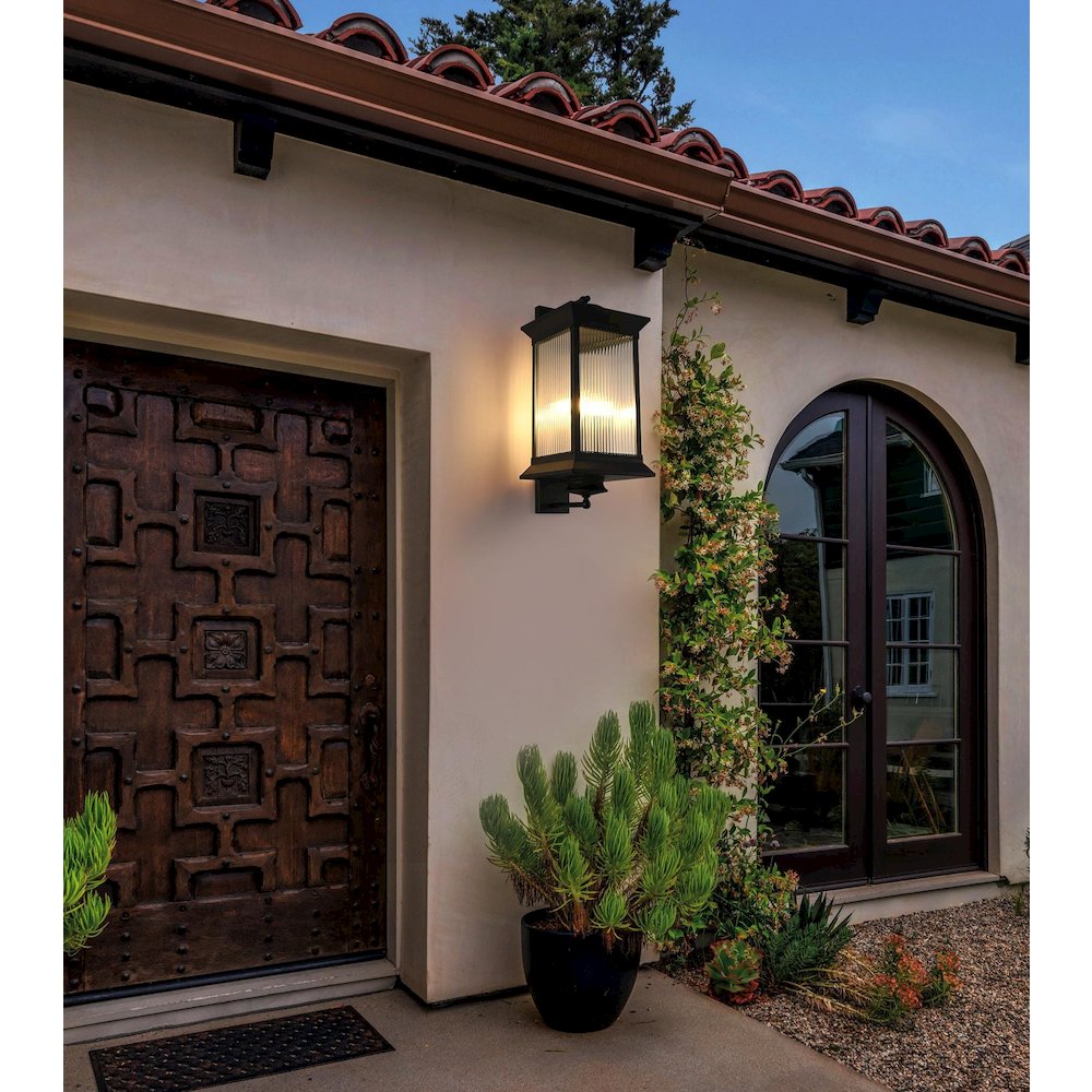 Collins 9.5 Inch Outdoor Wall Sconce In Black. Picture 2