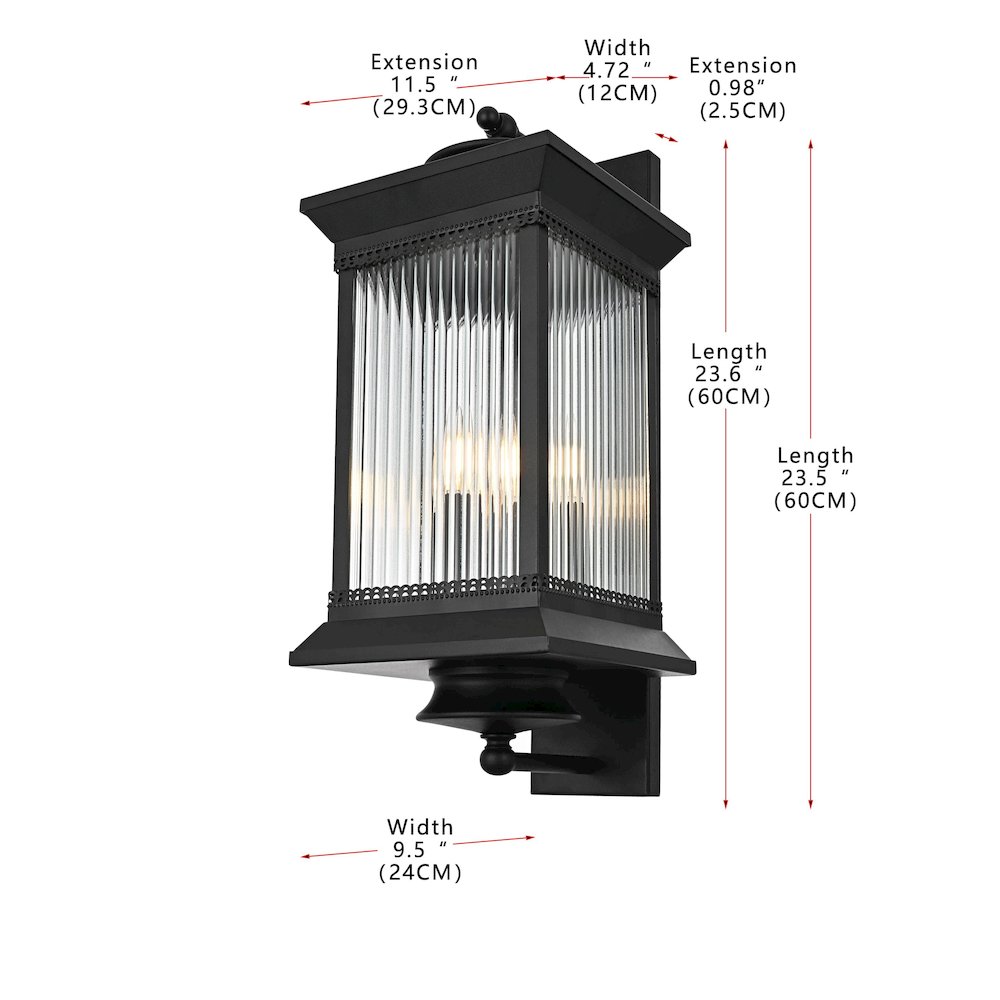 Collins 9.5 Inch Outdoor Wall Sconce In Black. Picture 8