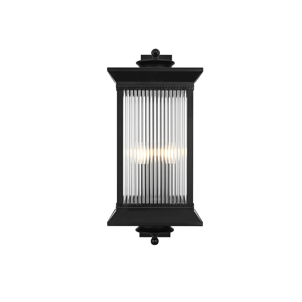 Collins 12 Inch Outdoor Wall Sconce In Black. Picture 1
