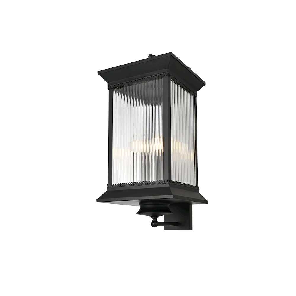 Collins 12 Inch Outdoor Wall Sconce In Black. Picture 3