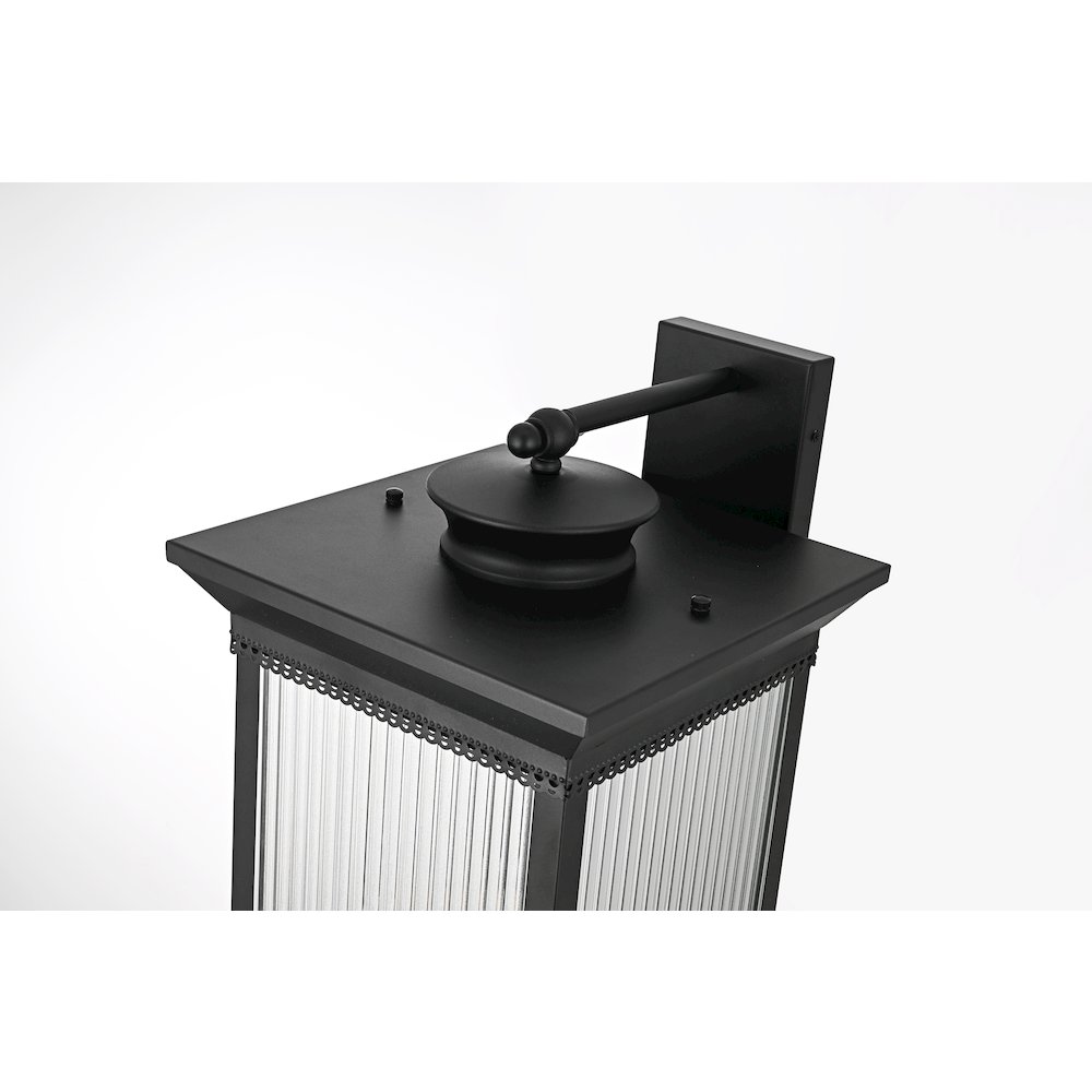 Collins 12 Inch Outdoor Wall Sconce In Black. Picture 4
