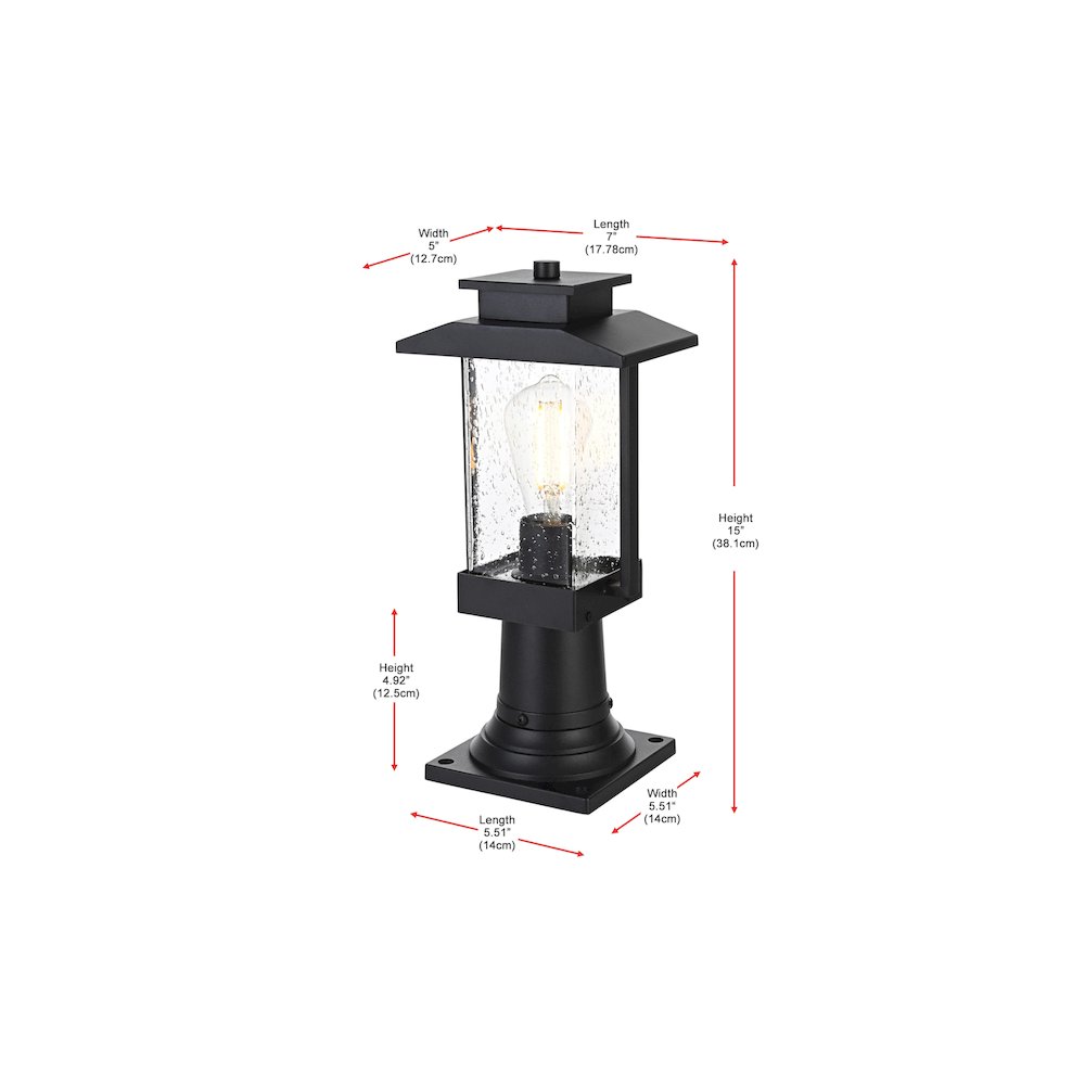 Tioga 7 inch Outdoor Pendant in Black. Picture 7