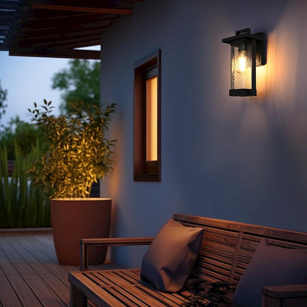 Tilton 7 inch Outdoor Pendant in Black. Picture 2