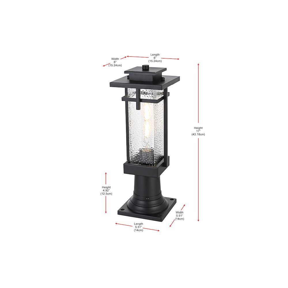 Cambria 7 inch Outdoor Pendant in Black. Picture 7