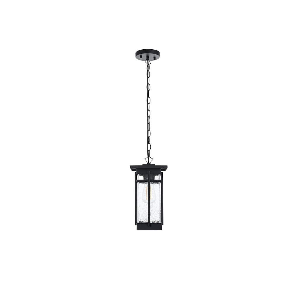 Livingston 7 inch Outdoor Pendant in Black. Picture 1