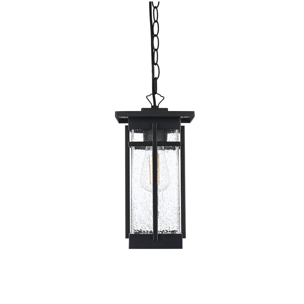 Livingston 7 inch Outdoor Pendant in Black. Picture 2