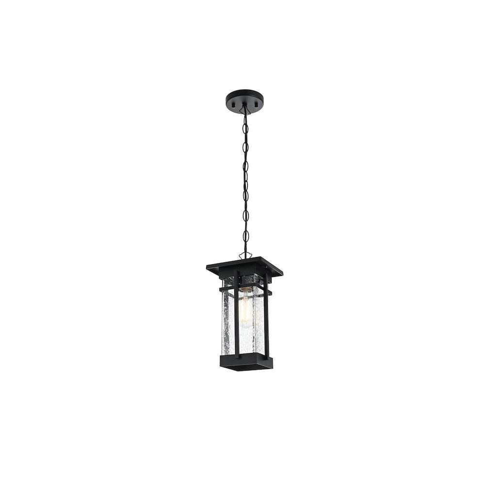 Livingston 7 inch Outdoor Pendant in Black. Picture 7